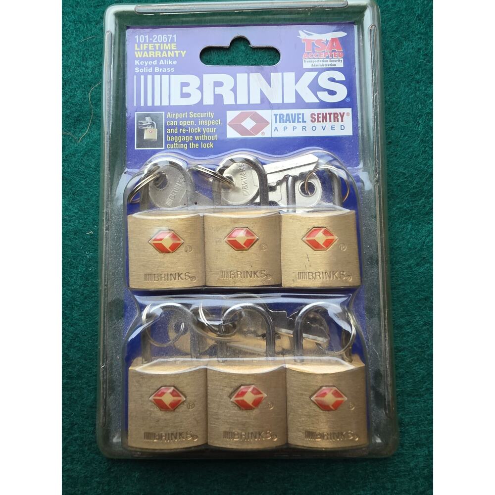 Brinks Luggage locks 6 pack TSA accepted solid brass